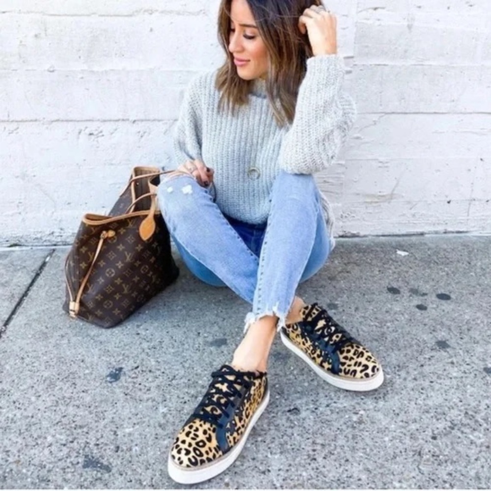Luchese Leopard Print Saddle Shoe